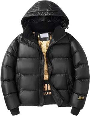2023 Winter Men's Solid Color Hooded Coat New Casual Loose Fashion Coat Lightweight Jacket Men with Hood