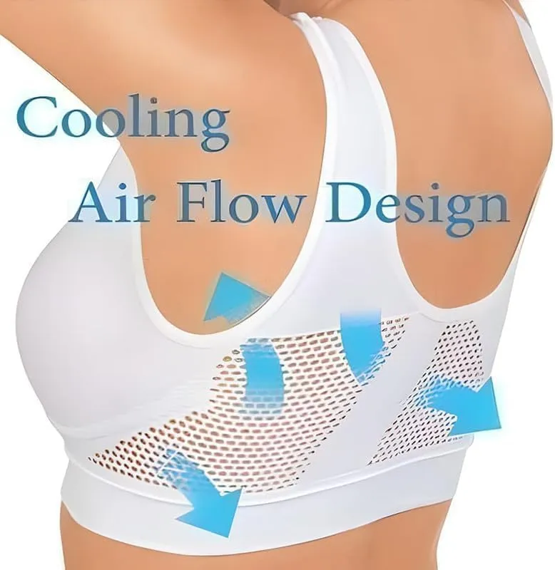 2024 New Breathable Cool Liftup Air Bra, Large Size Air Bra Breathable and Comfortable Mesh Sports Bra for Women