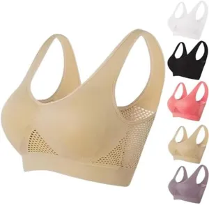 2024 New Breathable Cool Liftup Air Bra, Large Size Air Bra Breathable and Comfortable Mesh Sports Bra for Women
