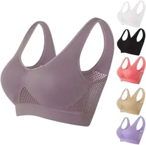 2024 New Breathable Cool Liftup Air Bra, Large Size Air Bra Breathable and Comfortable Mesh Sports Bra for Women