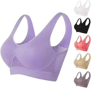 2024 New Breathable Cool Liftup Air Bra, Large Size Air Bra Breathable and Comfortable Mesh Sports Bra for Women