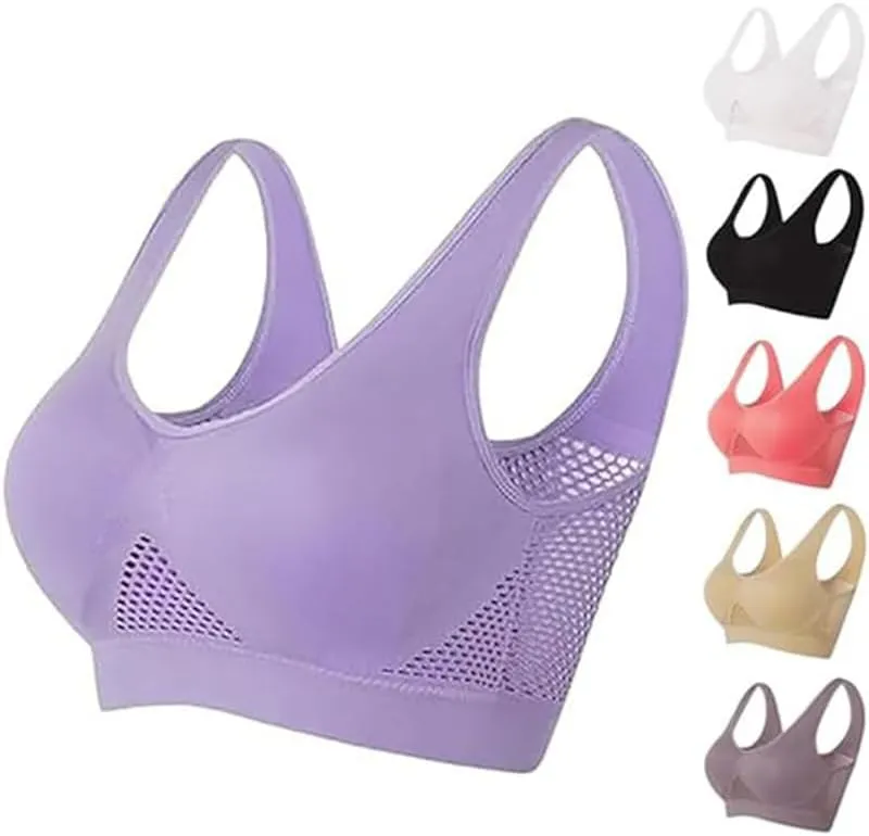 2024 New Breathable Cool Liftup Air Bra, Large Size Air Bra Breathable and Comfortable Mesh Sports Bra for Women