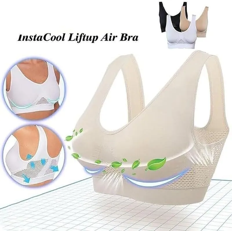 2024 New Breathable Cool Liftup Air Bra, Large Size Air Bra Breathable and Comfortable Mesh Sports Bra for Women