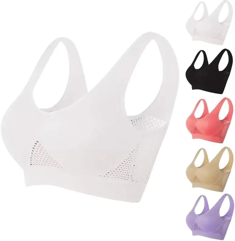 2024 New Breathable Cool Liftup Air Bra, Large Size Air Bra Breathable and Comfortable Mesh Sports Bra for Women
