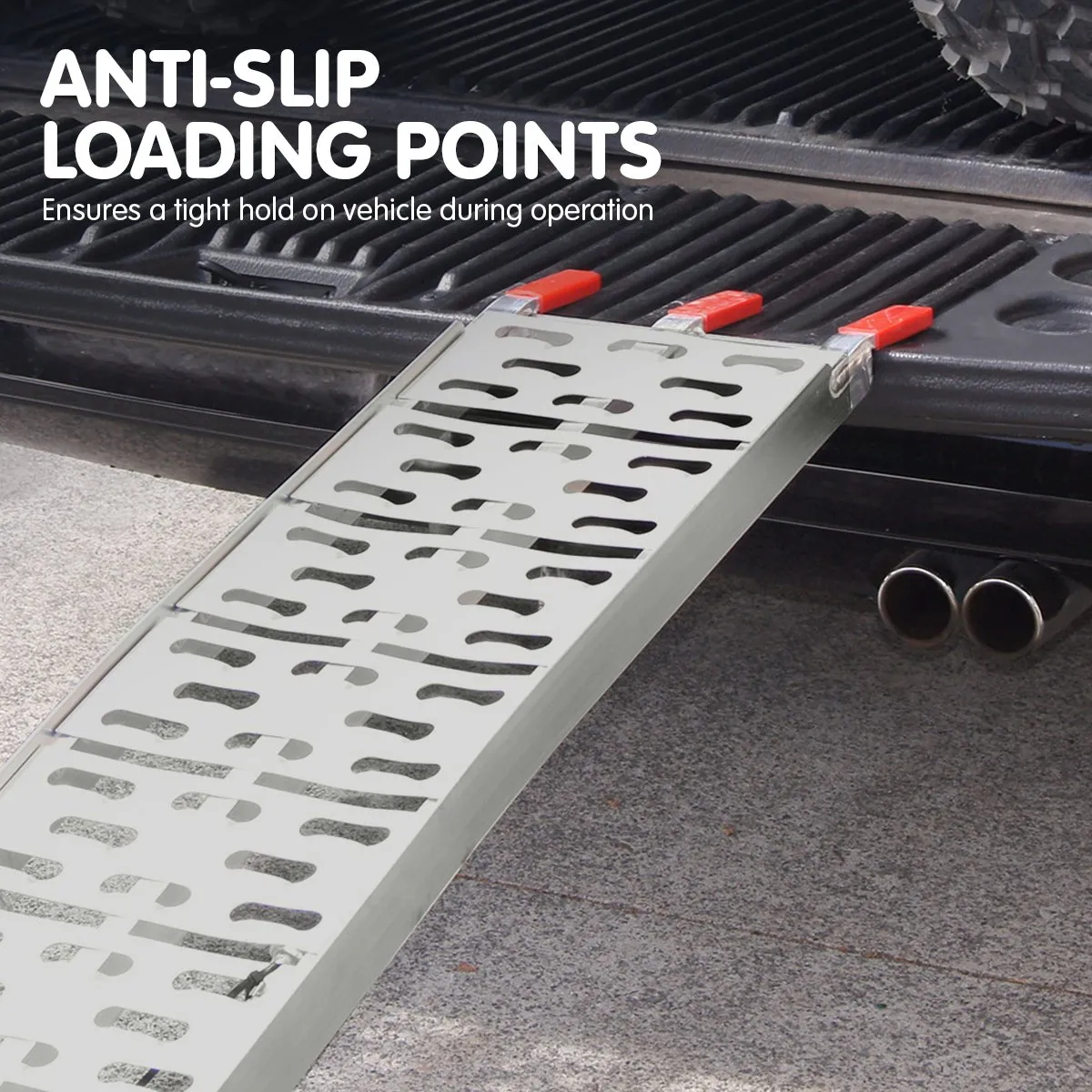 2x Aluminium Folding Loading Ramps for ATV and Motorbike | Kartrite Brand