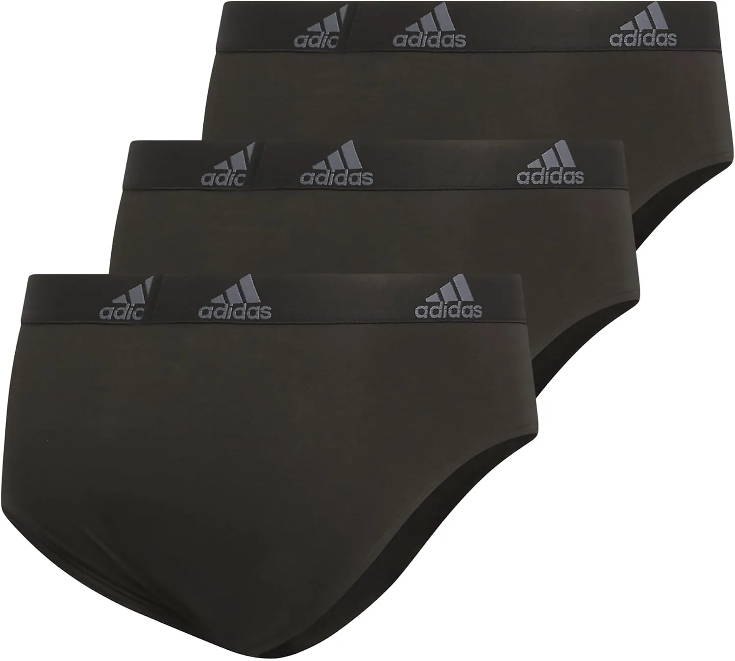 adidas Men's Performance Stretch Cotton Brief Underwear (3-Pack) Designed for Active Comfort and All Day Wear