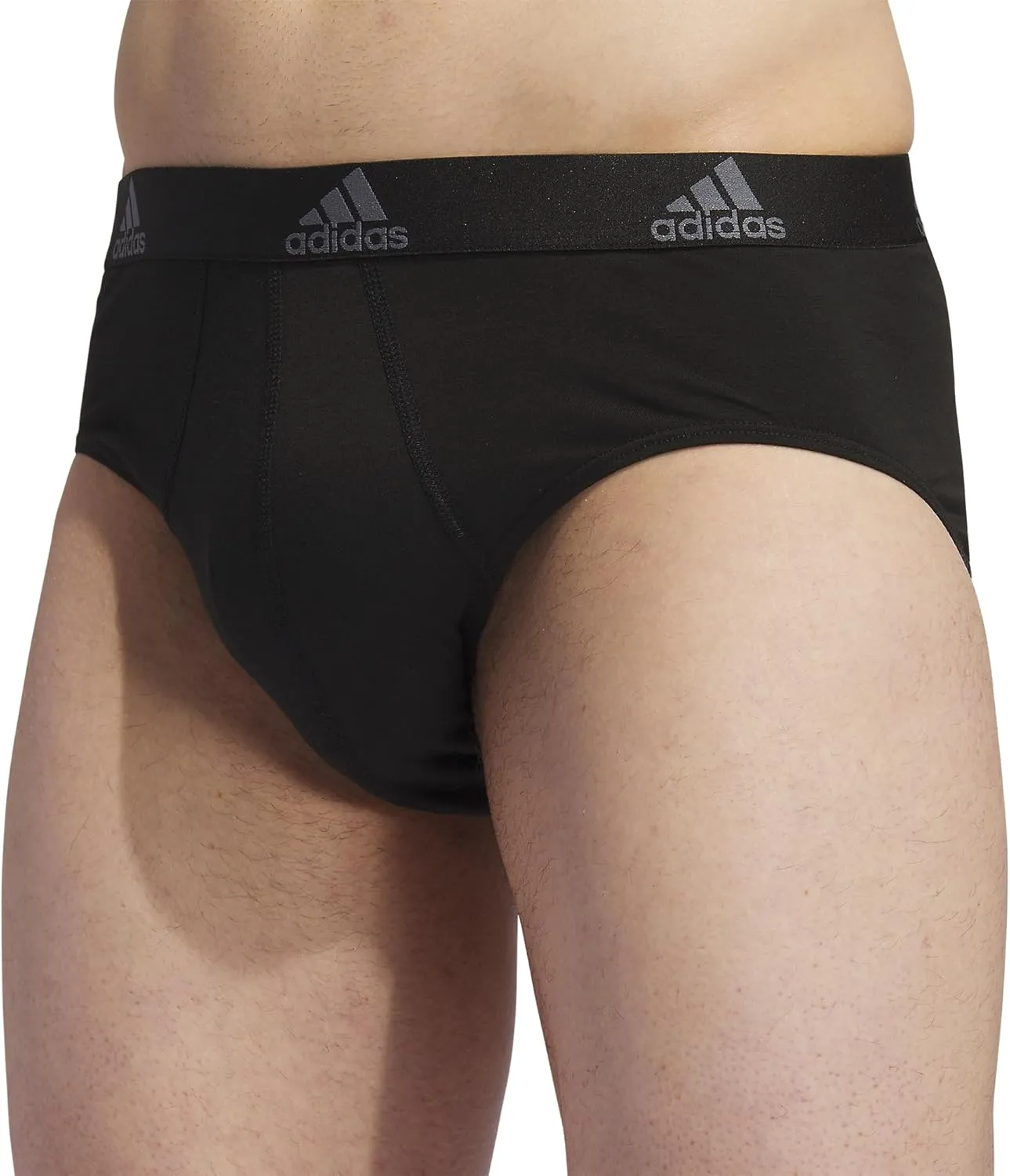 adidas Men's Performance Stretch Cotton Brief Underwear (3-Pack) Designed for Active Comfort and All Day Wear