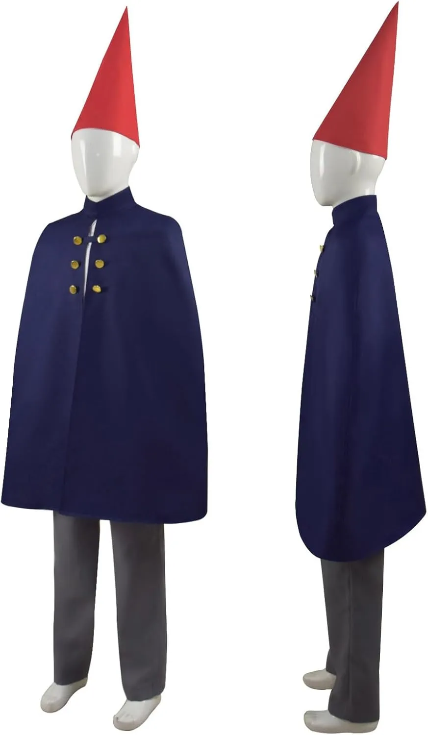 Adult Anime Over Garden Wall Cosplay Costume Wirt Cape with Hat Navy Blue Cloak Shirt Pants Halloween Uniform