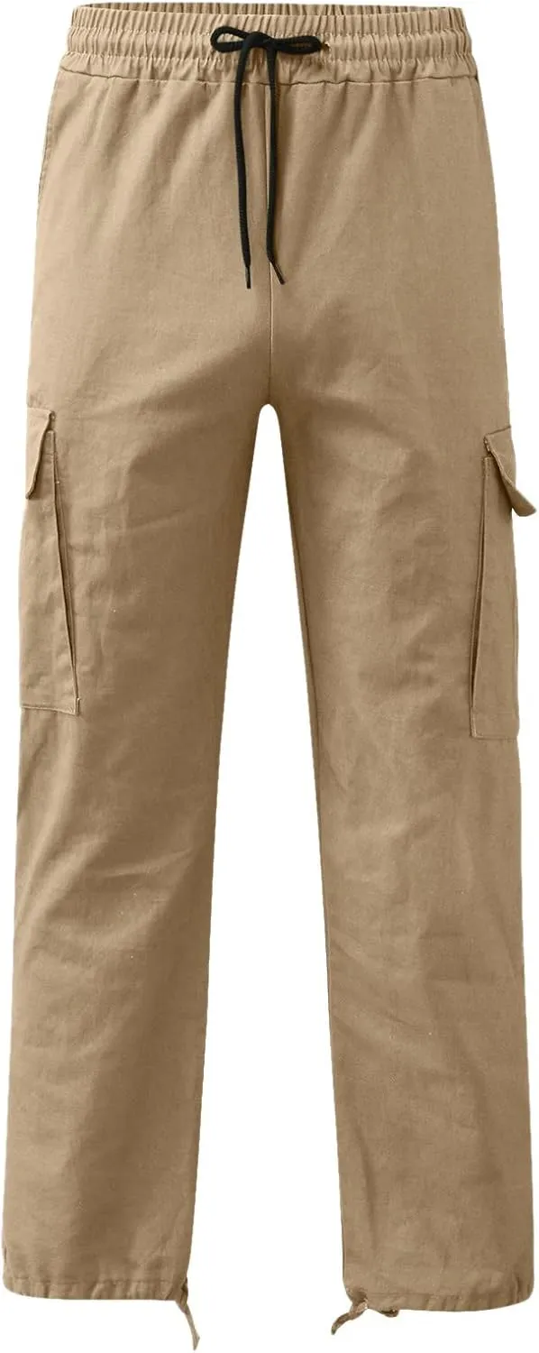 Alalaso Cargo Pants for Men Relaxed-Fit Ripstop Lightweight Trousers Work Casual Hiking Bottom Pant with Multi-Pockets