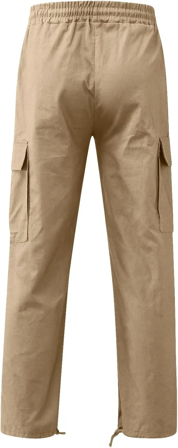 Alalaso Cargo Pants for Men Relaxed-Fit Ripstop Lightweight Trousers Work Casual Hiking Bottom Pant with Multi-Pockets