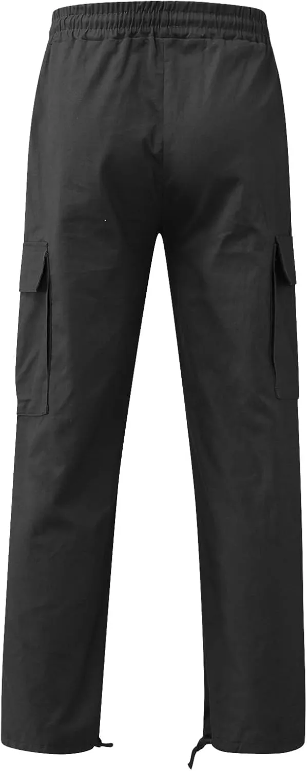 Alalaso Cargo Pants for Men Relaxed-Fit Ripstop Lightweight Trousers Work Casual Hiking Bottom Pant with Multi-Pockets