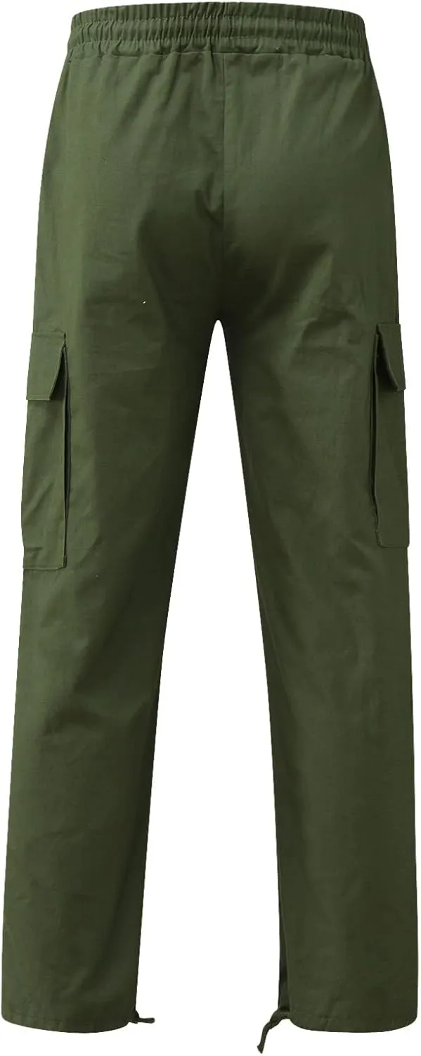 Alalaso Cargo Pants for Men Relaxed-Fit Ripstop Lightweight Trousers Work Casual Hiking Bottom Pant with Multi-Pockets