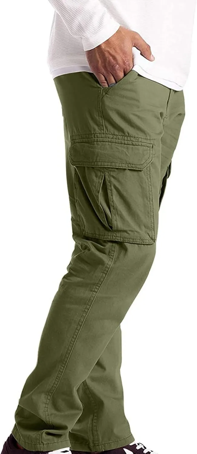 Alalaso Mens Cargo Pants Lightweight Relaxed Fit Ripstop Trousers Tactical Hiking Outdoor Bottom Pant with Multi-Pockets