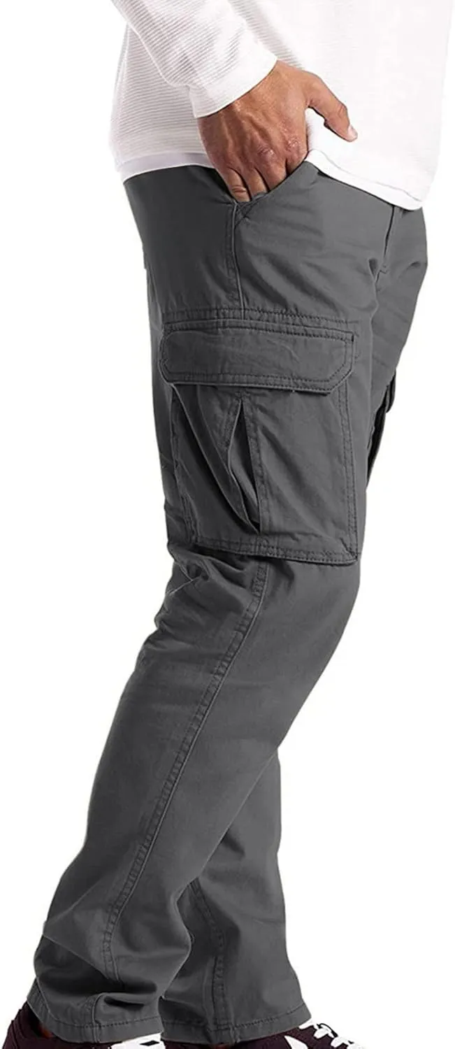 Alalaso Mens Cargo Pants Lightweight Relaxed Fit Ripstop Trousers Tactical Hiking Outdoor Bottom Pant with Multi-Pockets