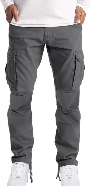 Alalaso Mens Cargo Pants Lightweight Relaxed Fit Ripstop Trousers Tactical Hiking Outdoor Bottom Pant with Multi-Pockets