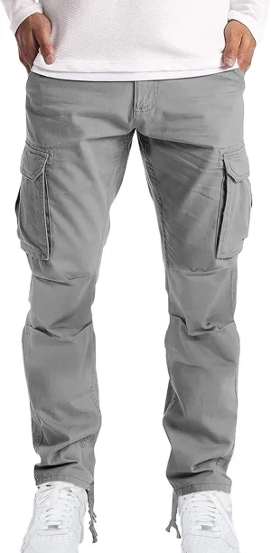 Alalaso Mens Cargo Pants Lightweight Relaxed Fit Ripstop Trousers Tactical Hiking Outdoor Bottom Pant with Multi-Pockets