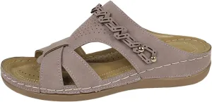 AMDBEL Sandals for Women 2024 Comfortable Summer Beach Slide Sandals Breathable Open Toe Wedge Sandal Outdoor Slip On Slipper