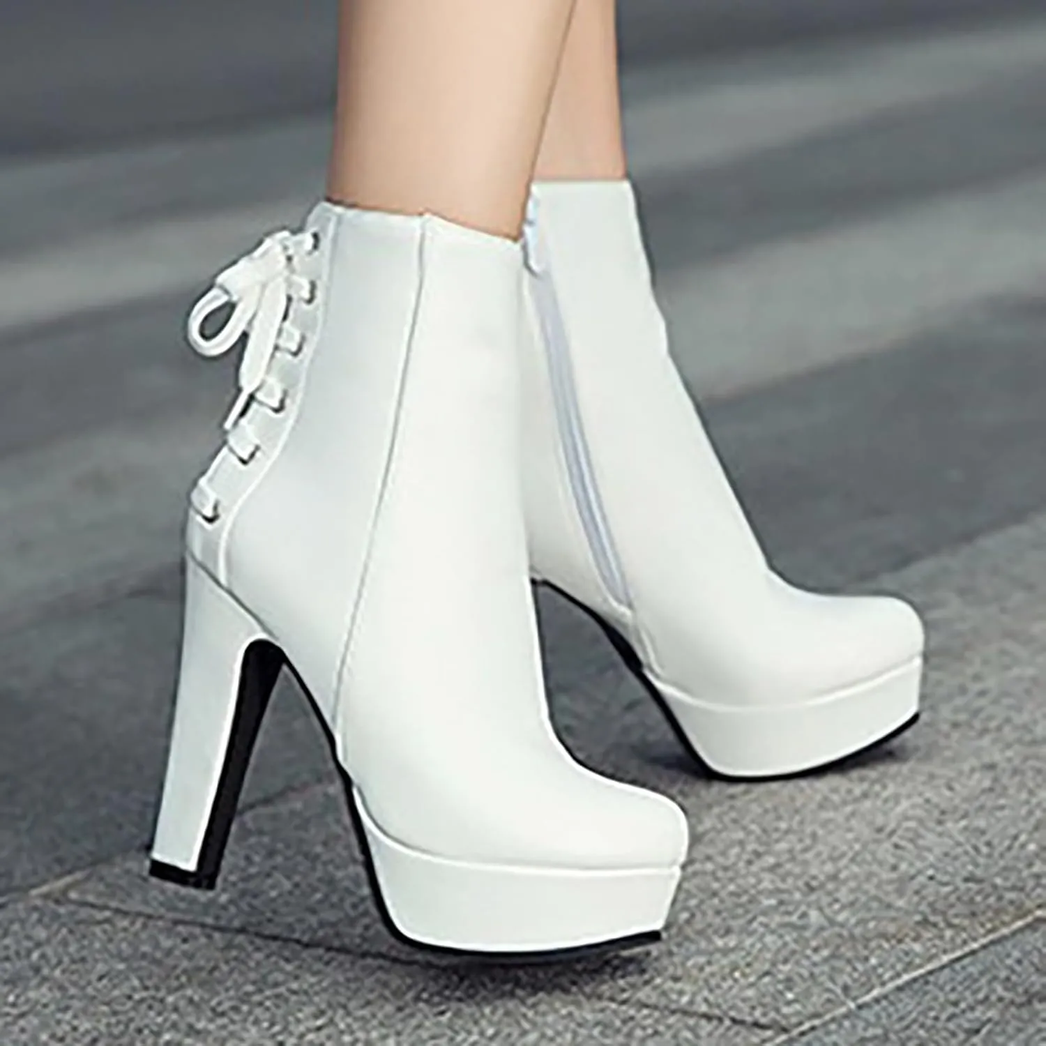 Ankle Boots for Women 2024 Fall And Winter Knight Boots Round Head Thick Heel With Waterproof Lace-Up Women'S Boots