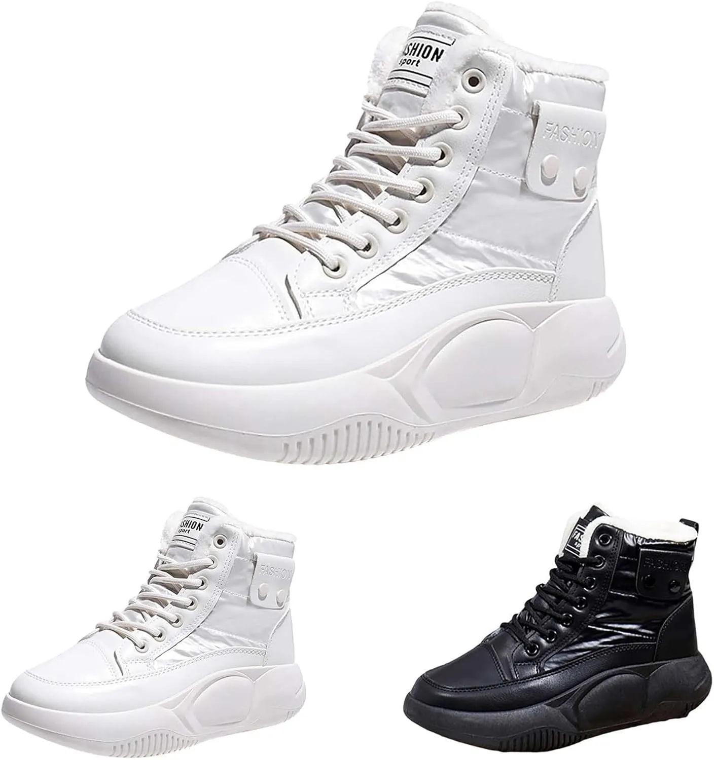 Ankle Boots for Women Low Heel Lace Up Mid Calf Boots for Women Non Slip Platform Walking Shoes Hiking Boots
