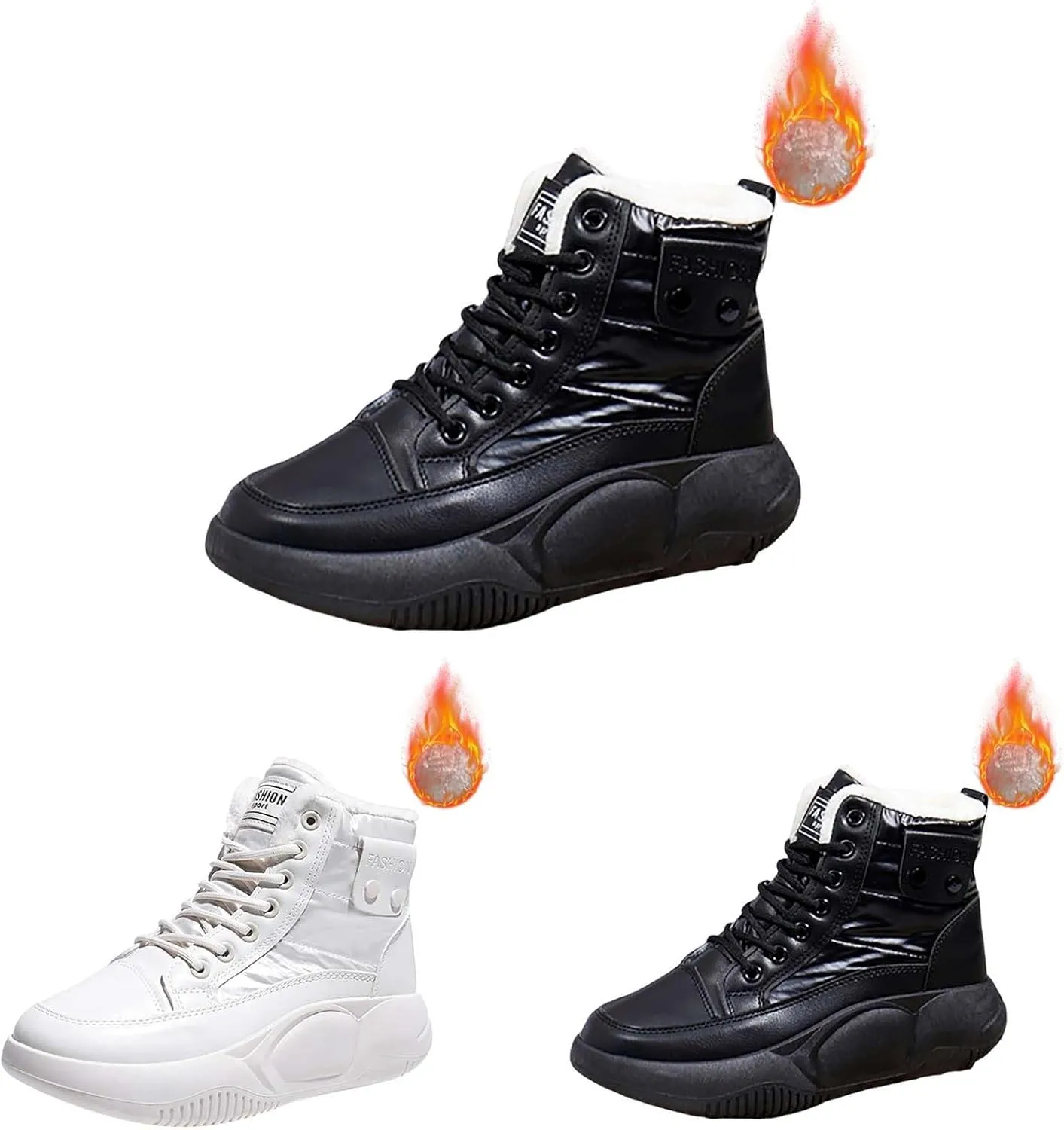 Ankle Boots for Women Low Heel Lace Up Mid Calf Boots for Women Non Slip Platform Walking Shoes Hiking Boots