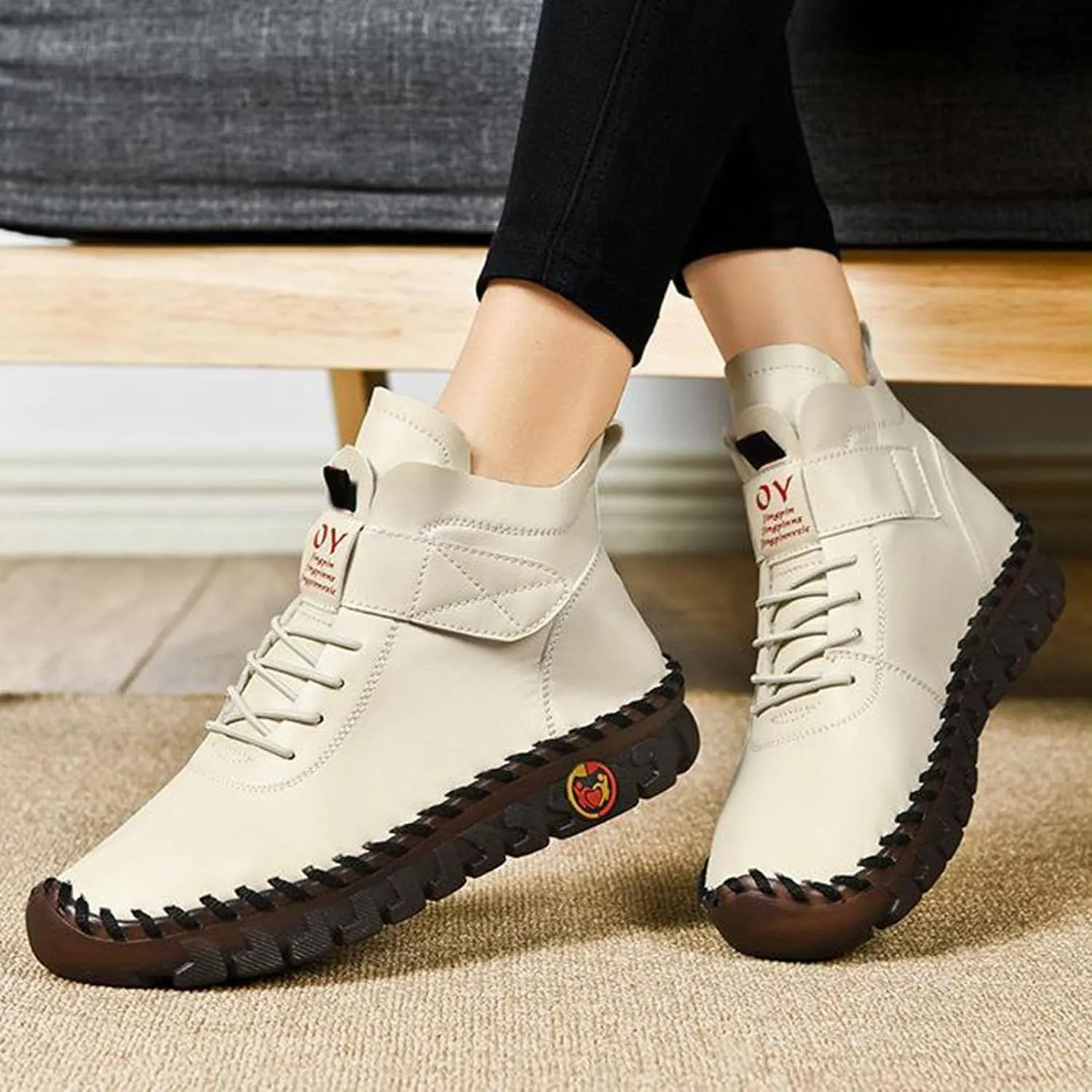Ankle Boots for Women Platform Boots for Women New Winter Plus Size Women'S Shoes Lace Up Plush Warm Lined Boots