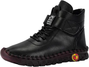 Ankle Boots for Women Platform Boots for Women New Winter Plus Size Women'S Shoes Lace Up Plush Warm Lined Boots