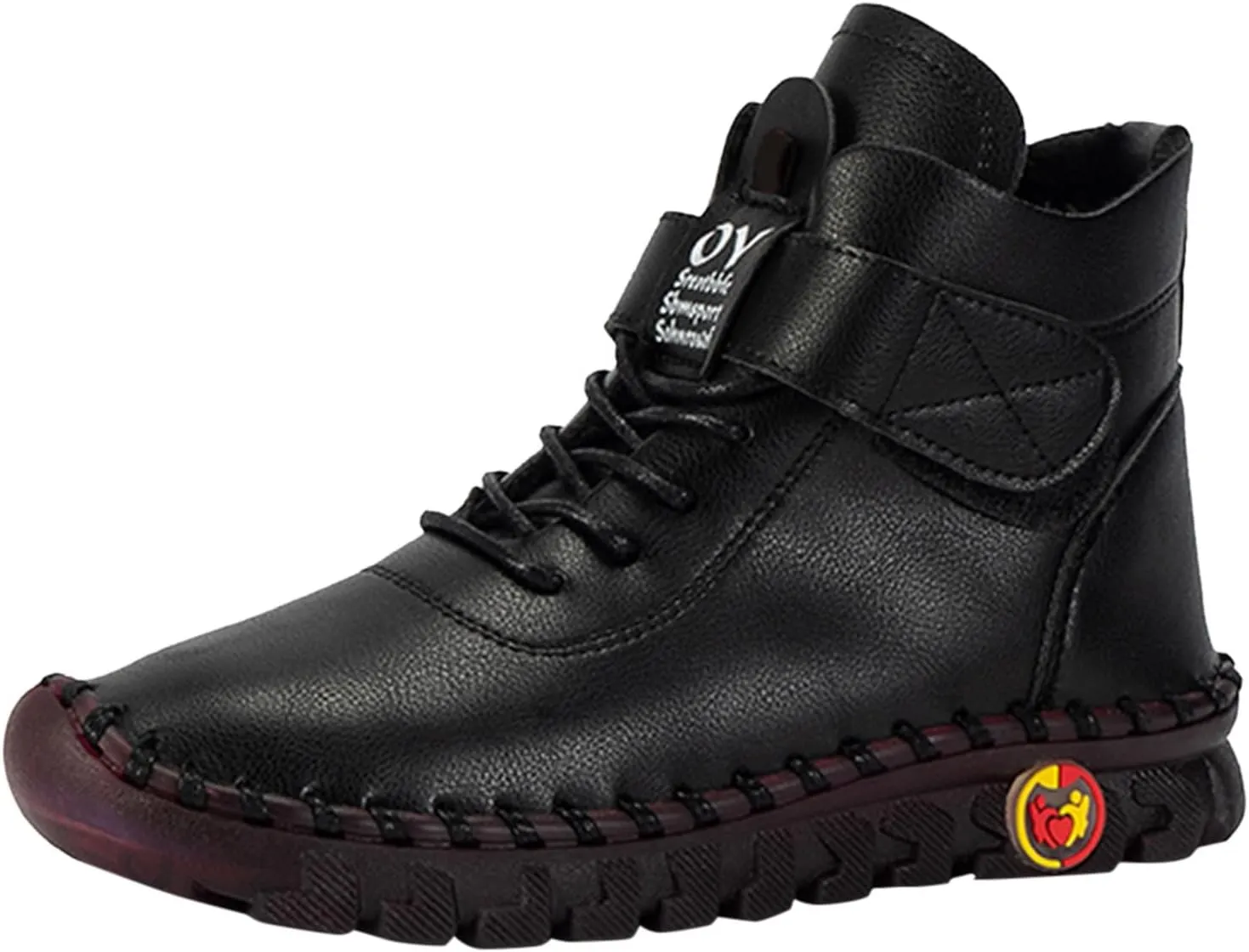 Ankle Boots for Women Platform Boots for Women New Winter Plus Size Women'S Shoes Lace Up Plush Warm Lined Boots