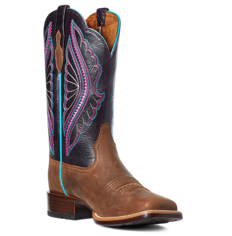 Ariat Prime Time Ladies Boot - Tabacco/Purple