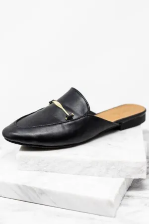 Be Your Own Boss Black Flat Mules