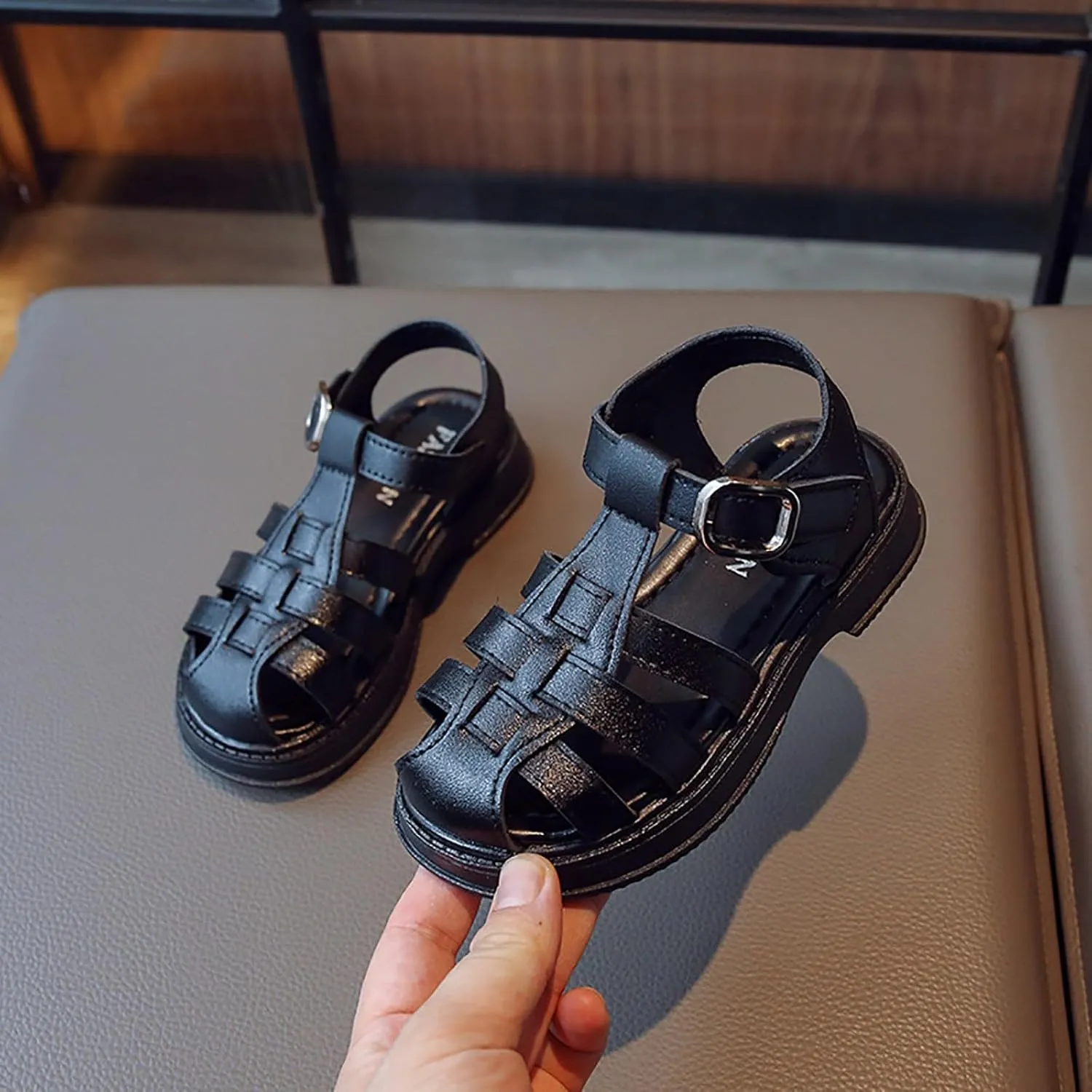 Big girl and Toddler Girl Sandals with Durable Children Sandals Girls Summer Student Children Shoes Package Head Middle And Large Boys Beach Shoes Athletic Lightweight