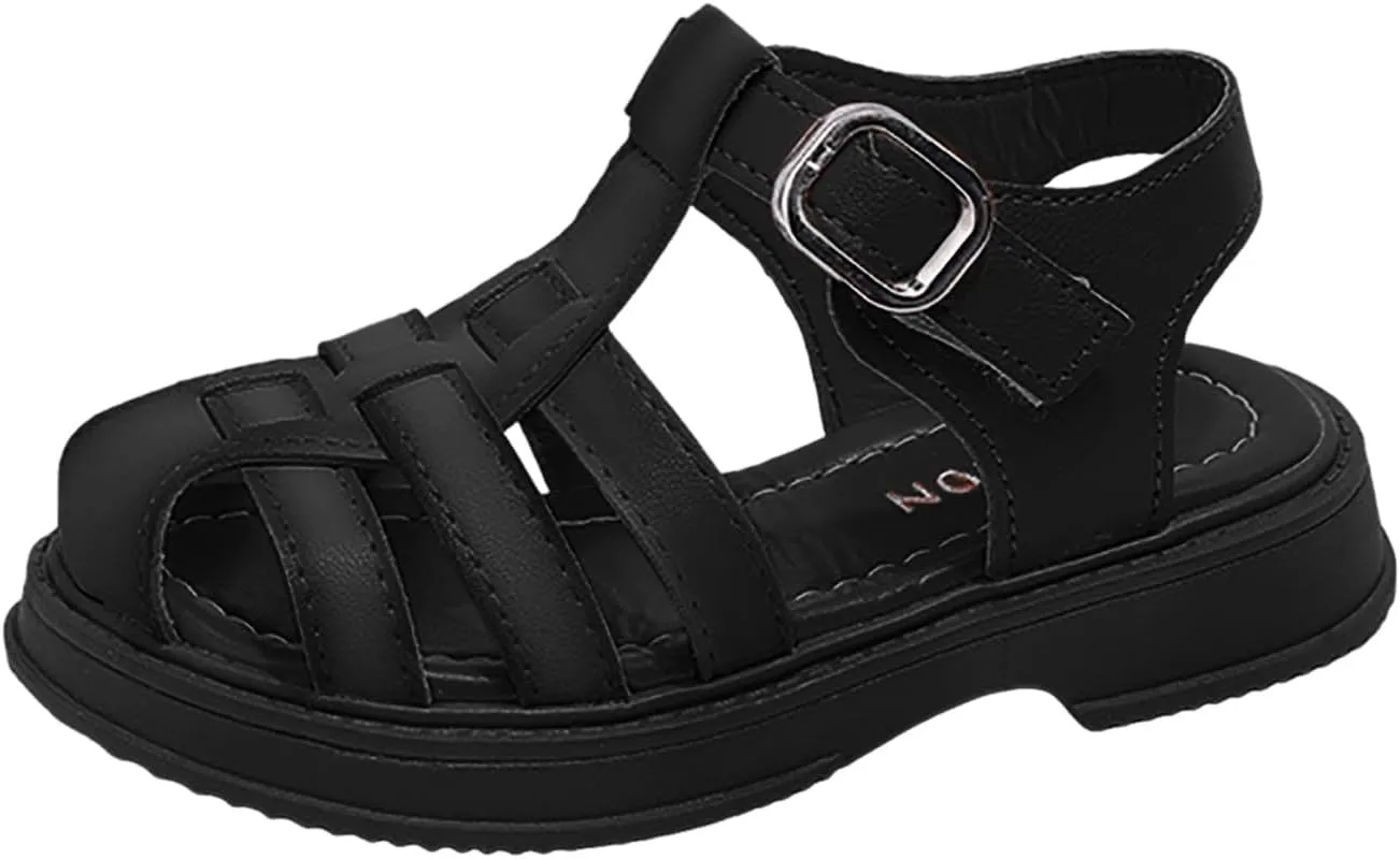 Big girl and Toddler Girl Sandals with Durable Children Sandals Girls Summer Student Children Shoes Package Head Middle And Large Boys Beach Shoes Athletic Lightweight