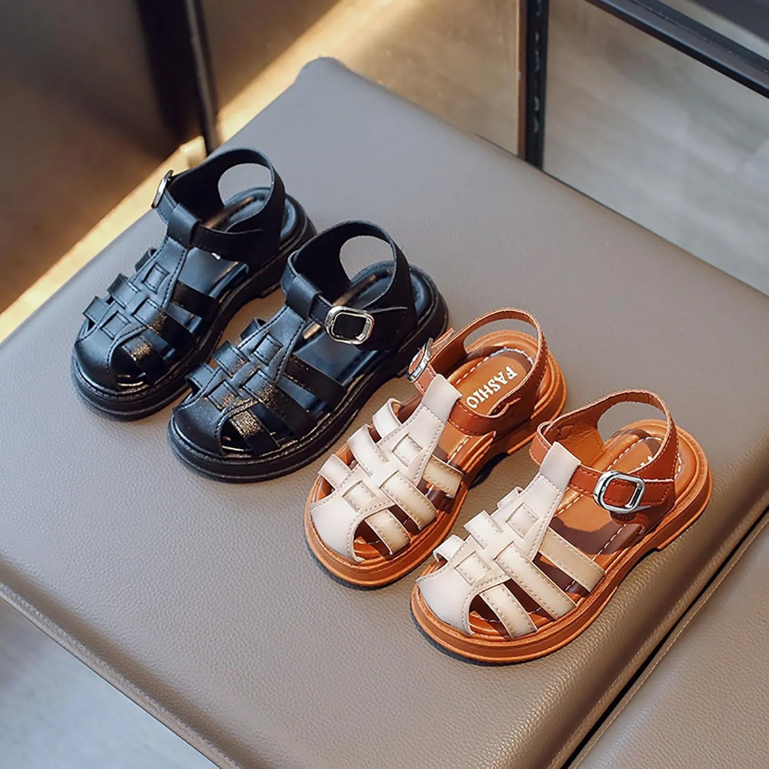 Big girl and Toddler Girl Sandals with Durable Children Sandals Girls Summer Student Children Shoes Package Head Middle And Large Boys Beach Shoes Athletic Lightweight