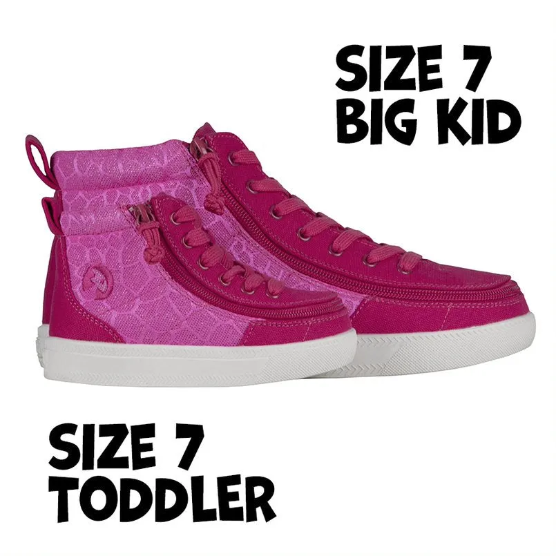 Billy Footwear (Kids) DR Fit - High Top DR Pink Print Cells Canvas Shoes