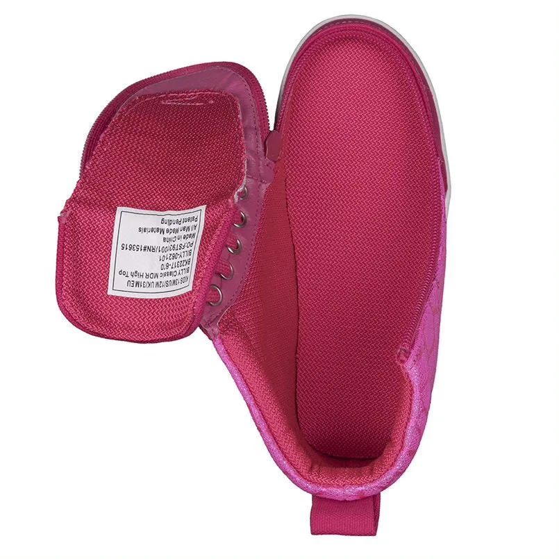 Billy Footwear (Kids) DR Fit - High Top DR Pink Print Cells Canvas Shoes