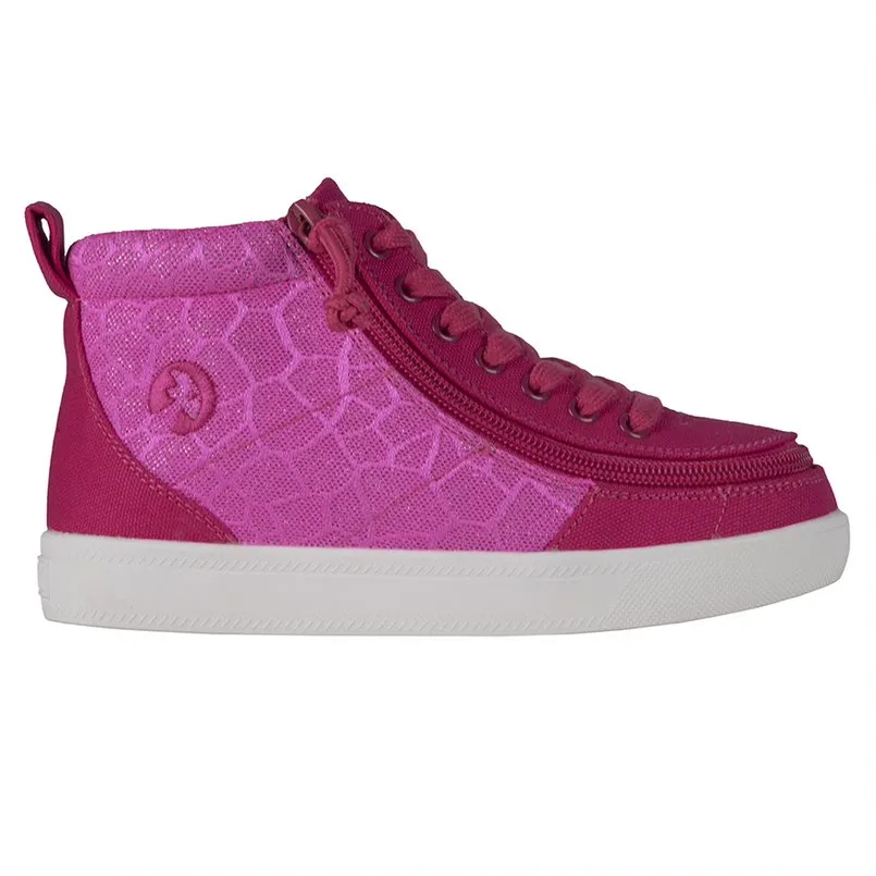 Billy Footwear (Kids) DR Fit - High Top DR Pink Print Cells Canvas Shoes