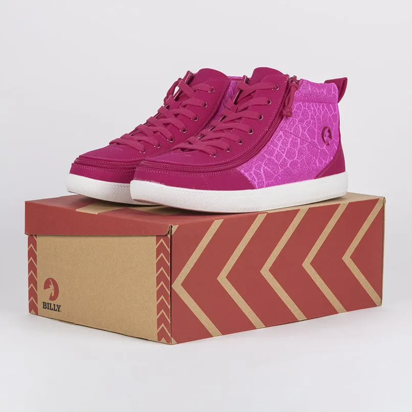 Billy Footwear (Kids) DR Fit - High Top DR Pink Print Cells Canvas Shoes