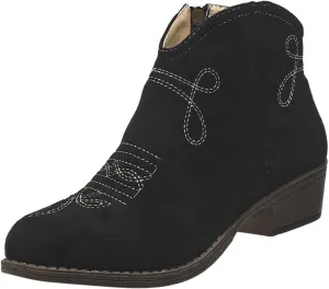 Boots for Women Ankle Booties Black Boots for Women Winter Fashion Short Boots Side Zipper Chunky Heel Low Boots