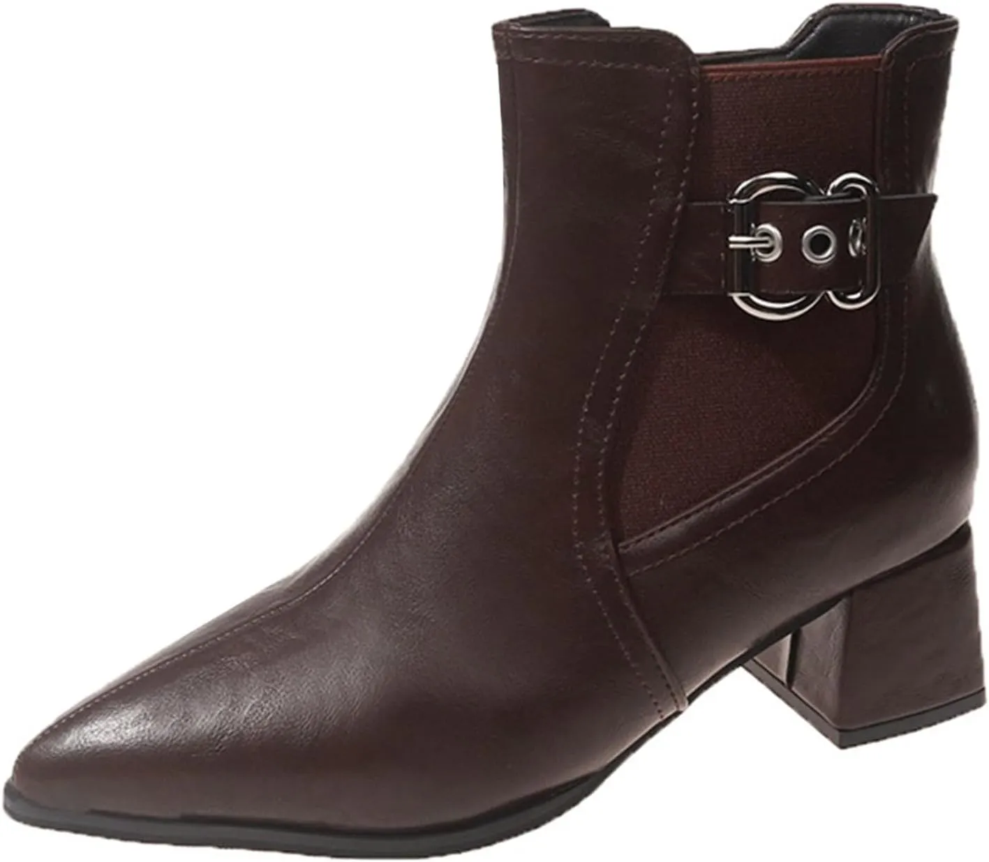 Boots for Women Ankle Booties Pointed Toe Square Heel Boots with Heels for Women Non Slip Side Zipper Casual Boots