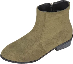 Boots for Women Ankle Booties Slip On Dress Boots Round Toe Square Heel Snow Boots Side Zipper Womens Hiking Boots