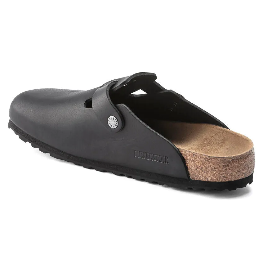 Boston Buckle Classic Footbed Mule in Vintage Wood Black