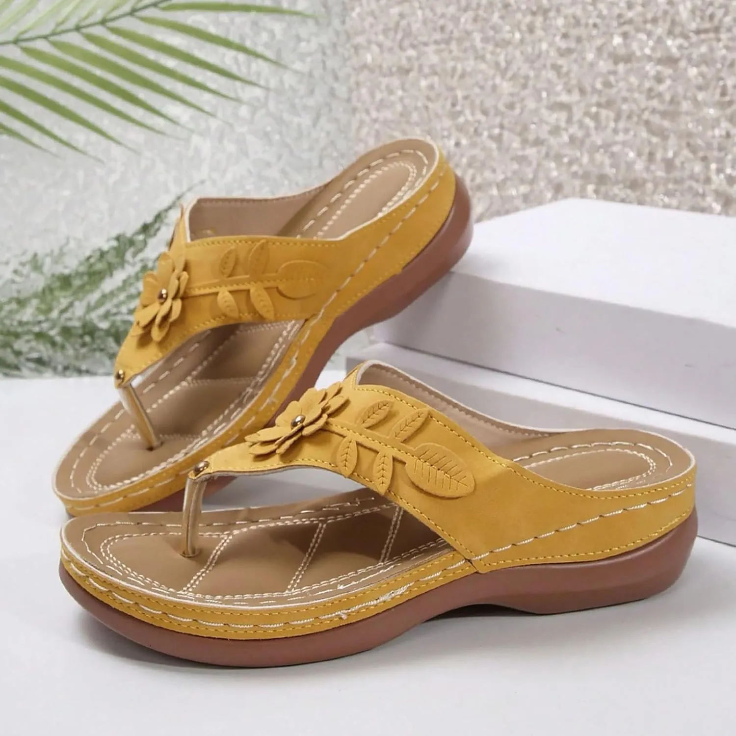 Breathable Mesh Sandals Women, Arch Support Wedge Flip Flops, Summer 2025 Comfortable Dressy Casual Beach Slippers