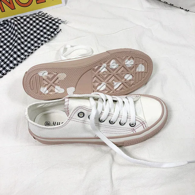 Canvas Sneaker Women Shoes Ladies White Sneakers for Women Canvas Shoes Fashion Sweet Lovely Womans Shoes Zapatilla Gruesa Mujer