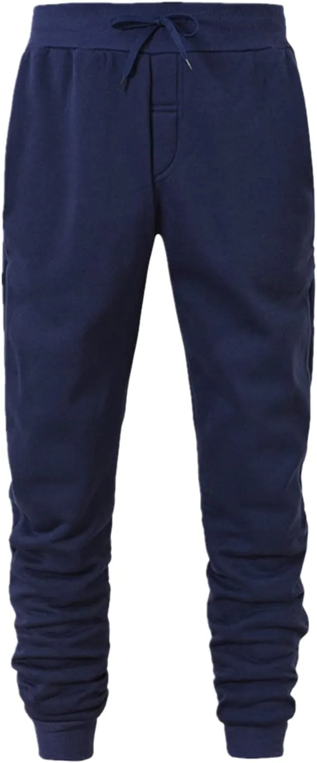 Cargo Pants for Men Relaxed Fit Mens Cargo Pants and Elastic Bottom Men's Heavyweight Fleece Cargo Sweatpants Outdoor