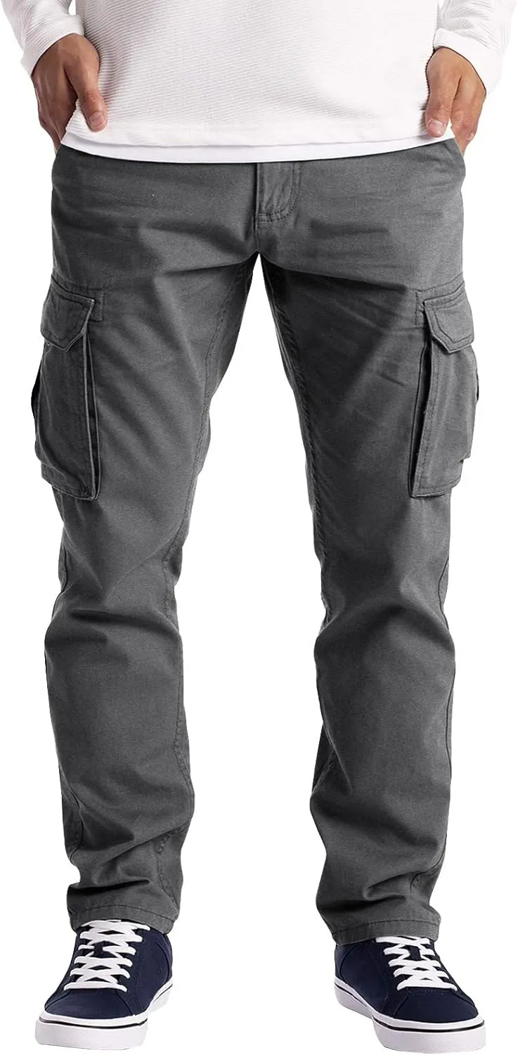Cargo Pants for Men Relaxed Fit Plus Size Athletic Elastic Waist Drawstring Joggers Casual Closed Bottom Lounge Pants