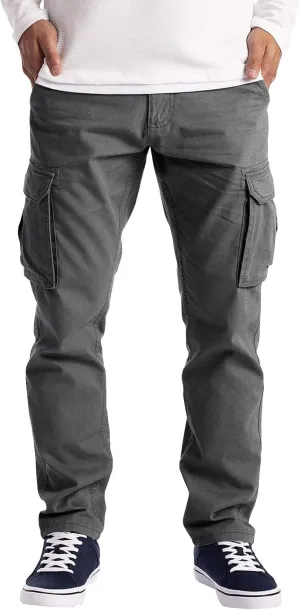 Cargo Pants for Men Relaxed Fit Plus Size Athletic Elastic Waist Drawstring Joggers Casual Closed Bottom Lounge Pants
