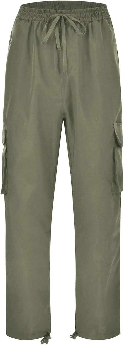 Cargo Work Pants for Men Relaxed-Fit Ripstop Lightweight Trousers Casual Outdoor Hiking Bottom Pant with Multi Pocket