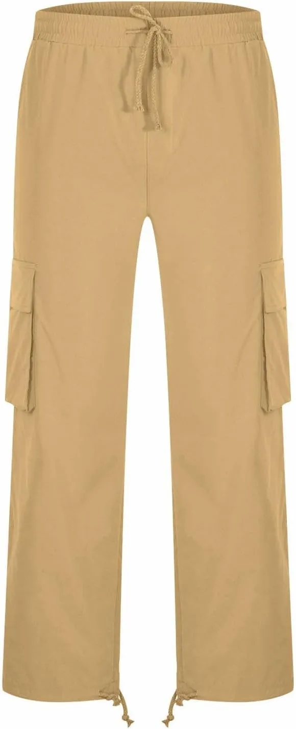 Cargo Work Pants for Men Relaxed-Fit Ripstop Lightweight Trousers Casual Outdoor Hiking Bottom Pant with Multi Pocket
