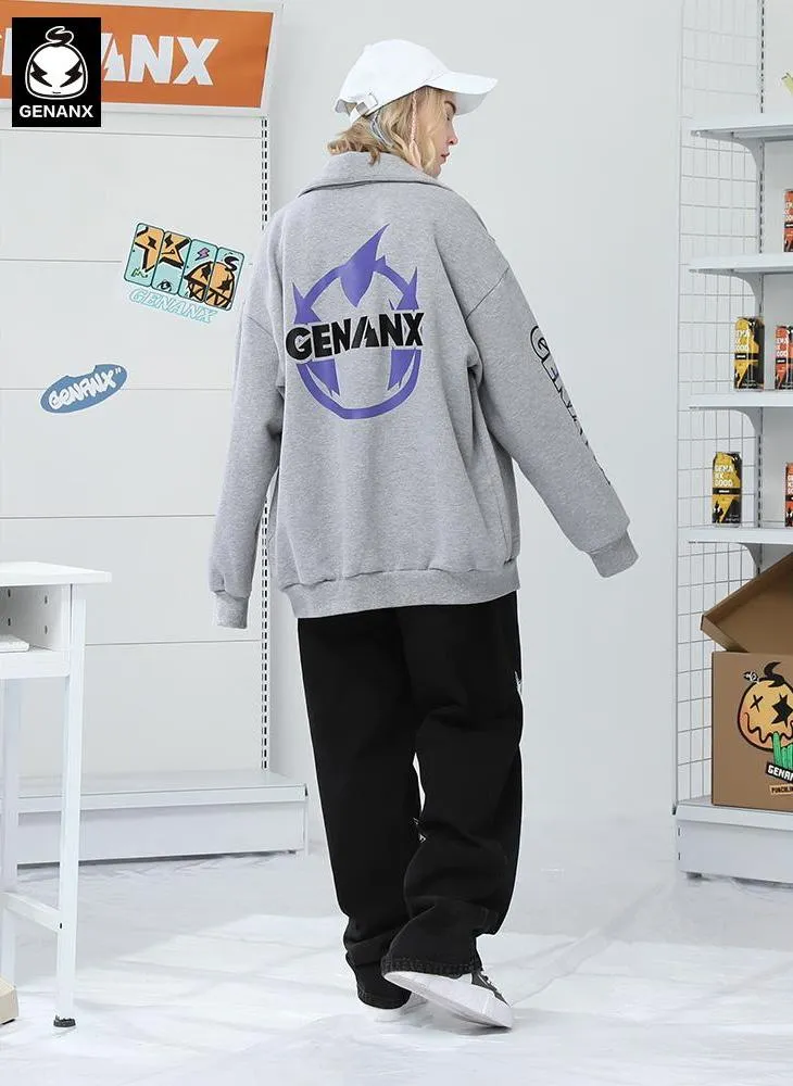 Cartoon Letter Print Sporty Jacket