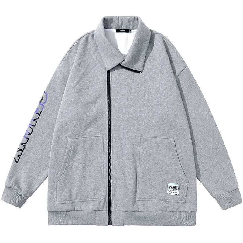 Cartoon Letter Print Sporty Jacket