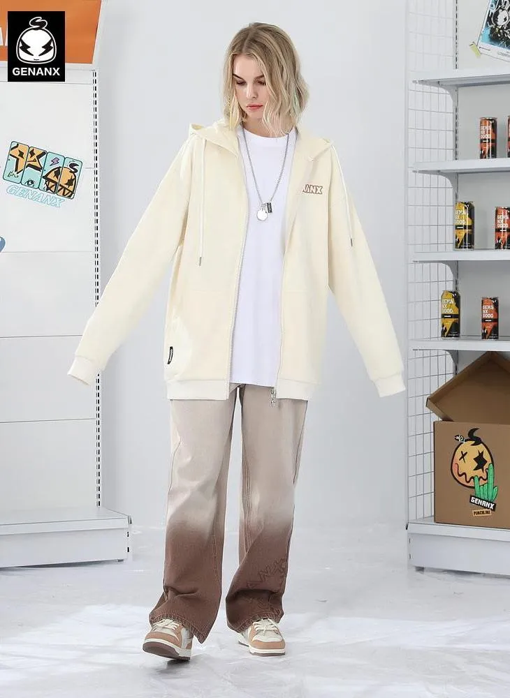 Casual Plain Embroidery Jacket With Hooded
